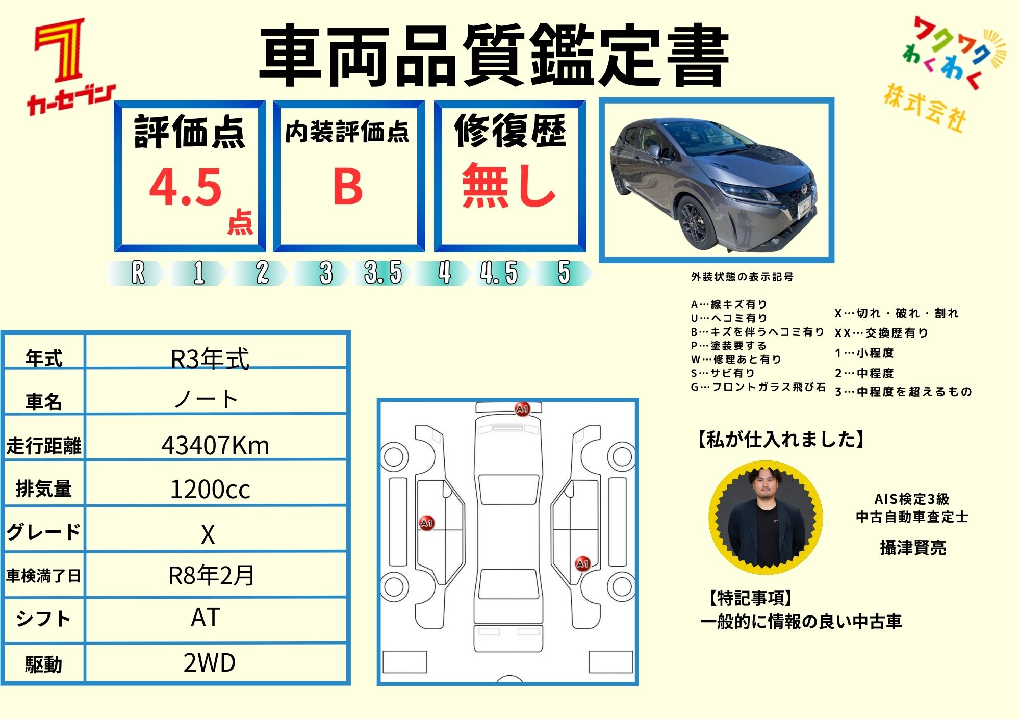 評価書 4.5点 修復歴無