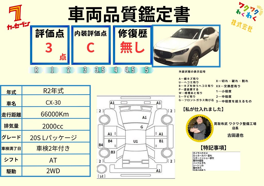 評価書 3.0点 修復歴無