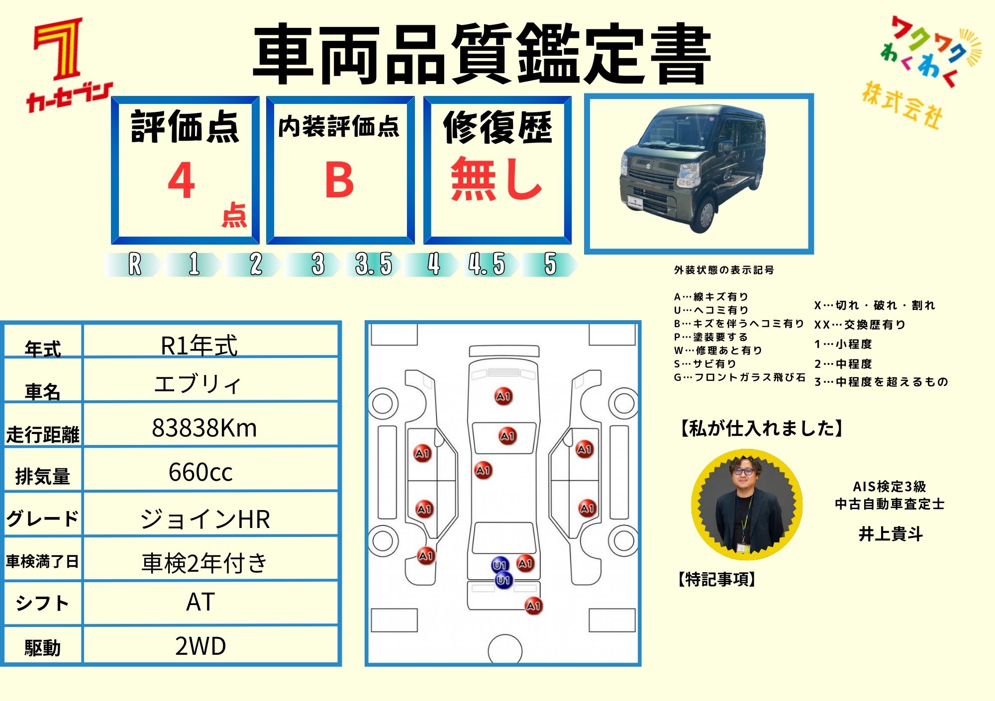 評価書 4.0点 修復歴無