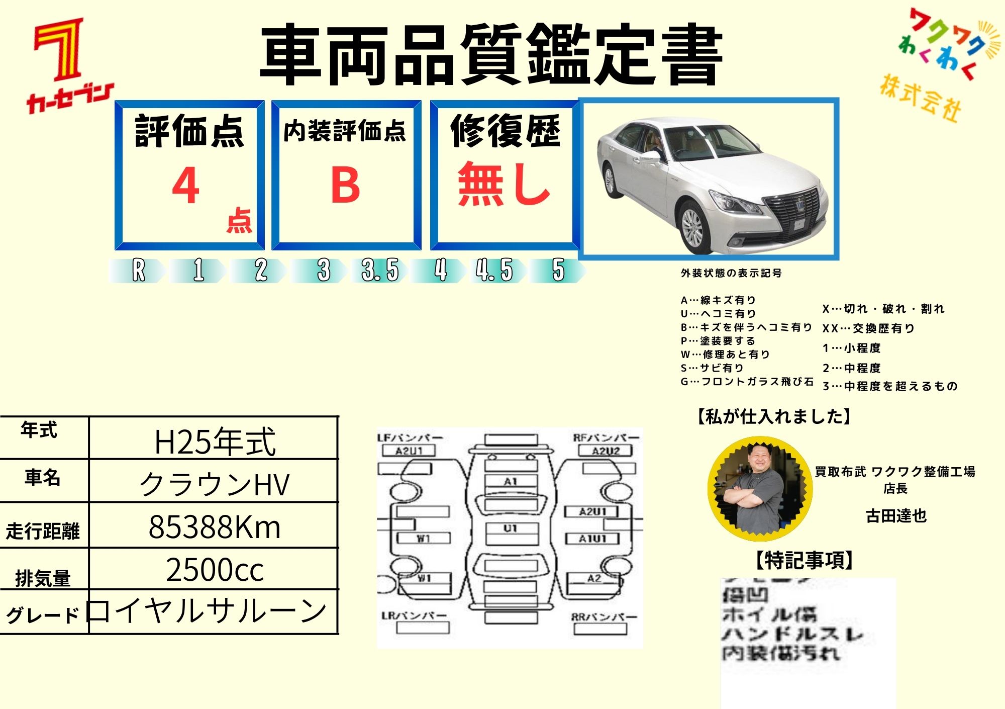 評価書 4.0点 修復歴なし