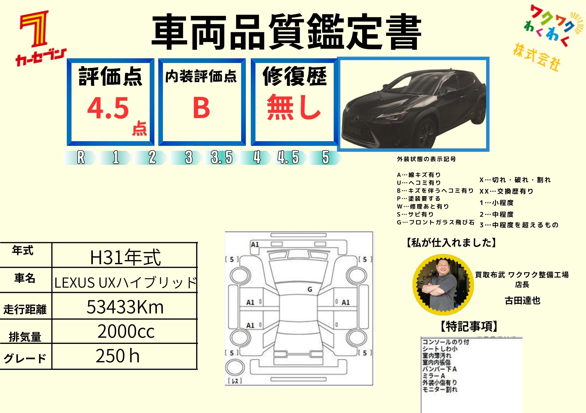 評価書 4.5点 修復歴無