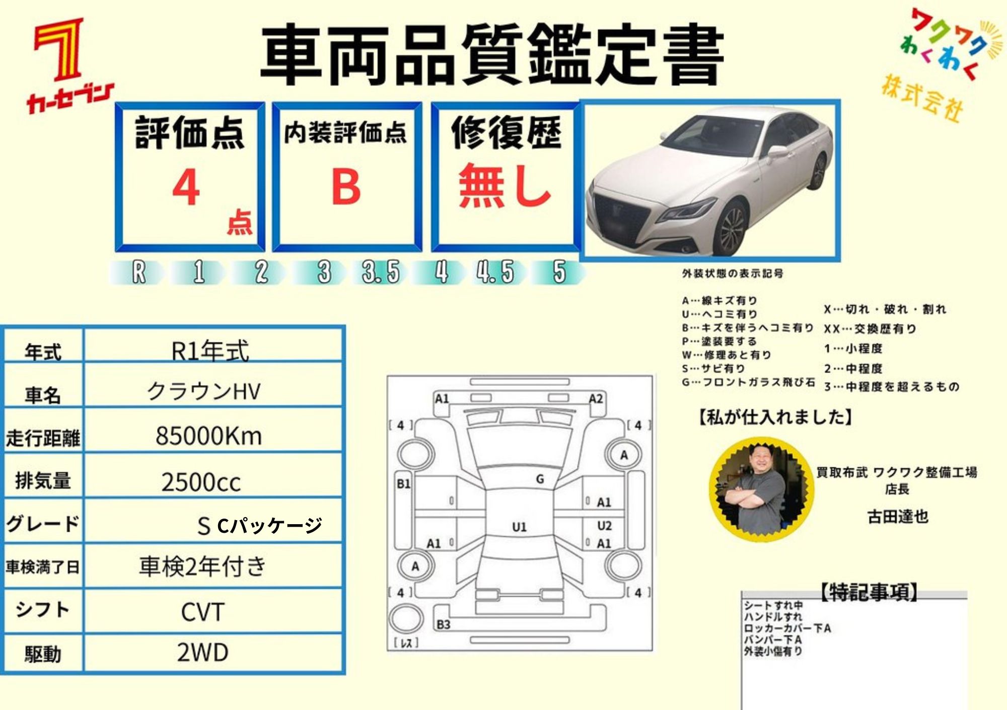 評価書 4.0点 修復歴無