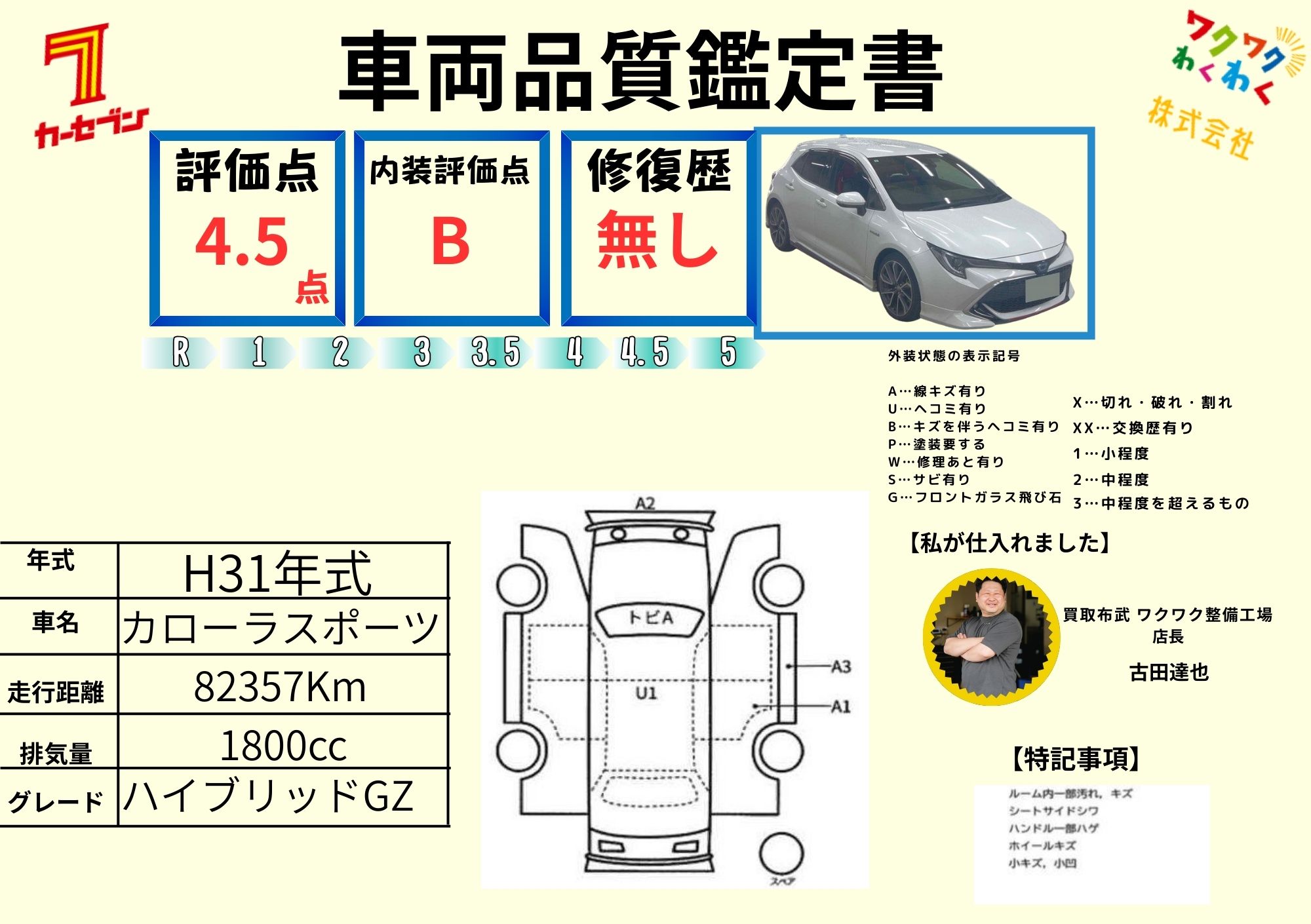 評価書 4.5点 修復歴無
