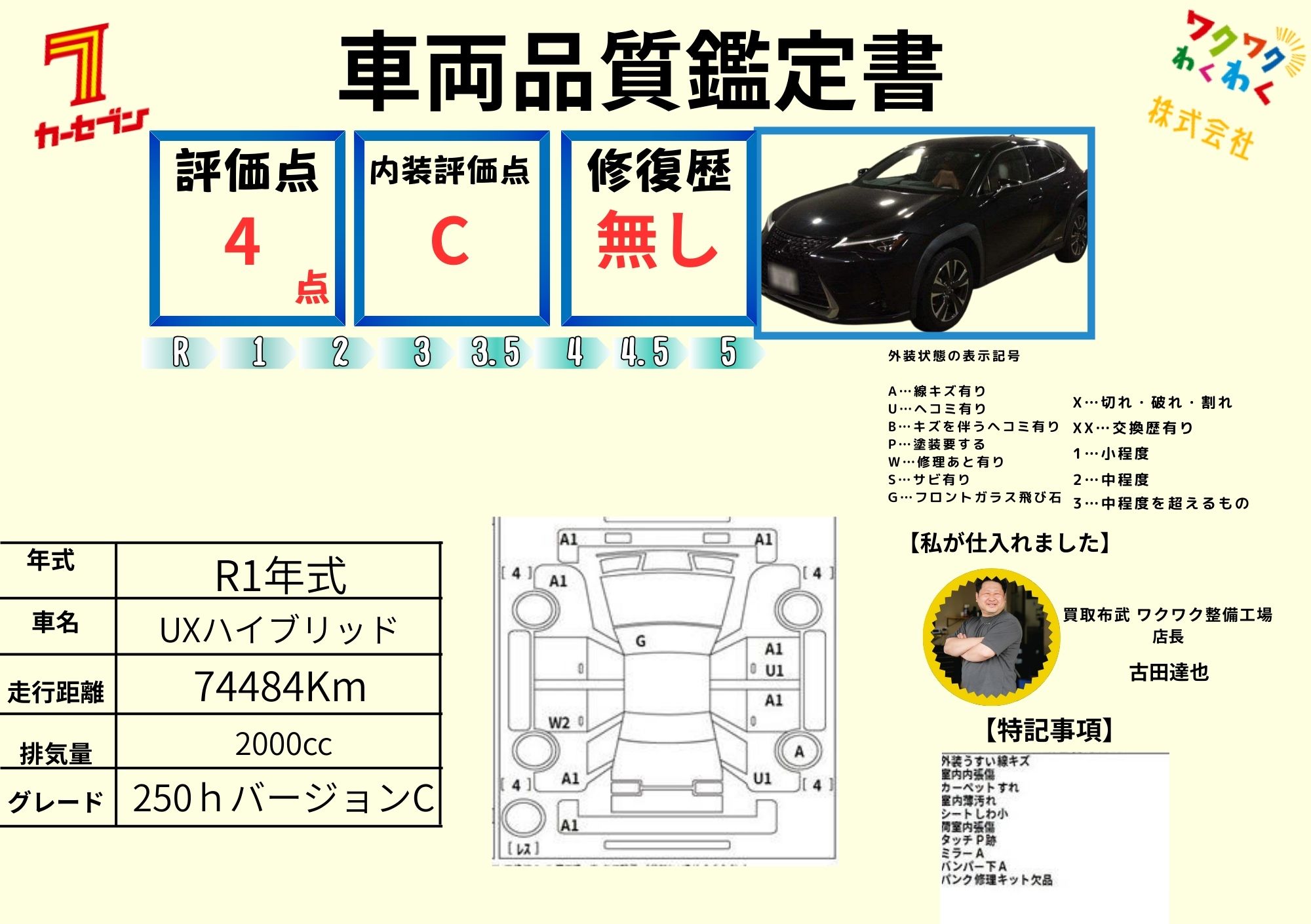 評価書（4点・修復歴無）
