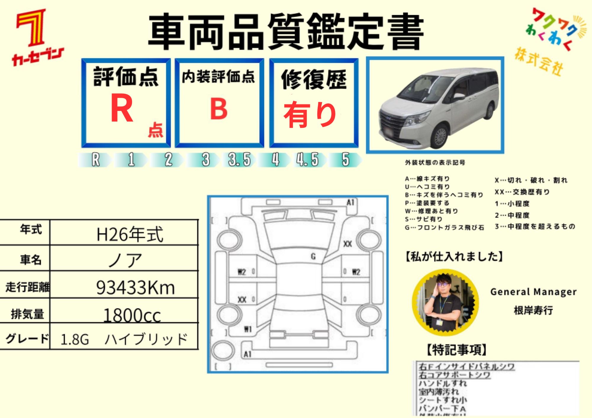 評価書1 R点 修復歴有