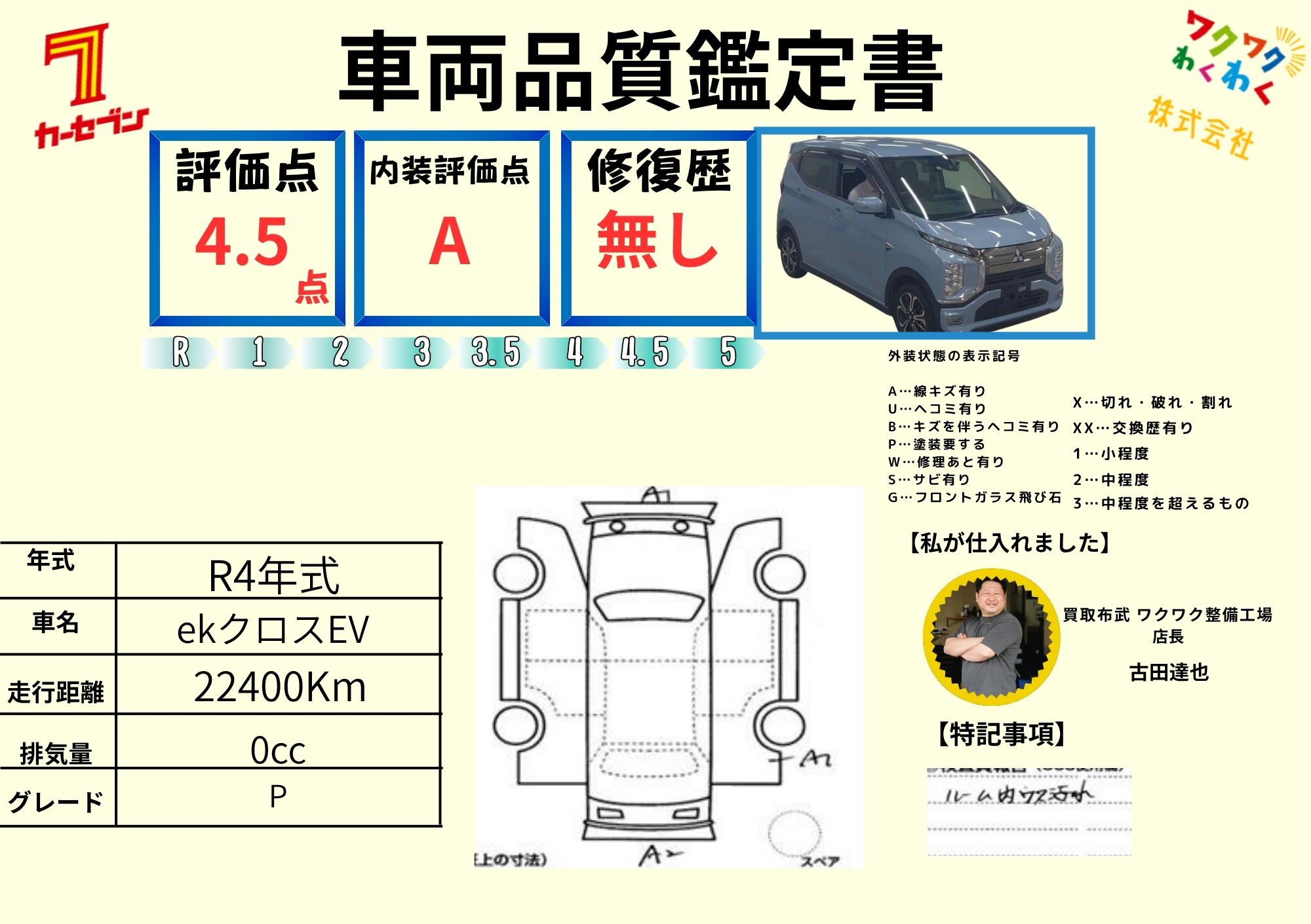 評価書（4.5点・修復歴無）