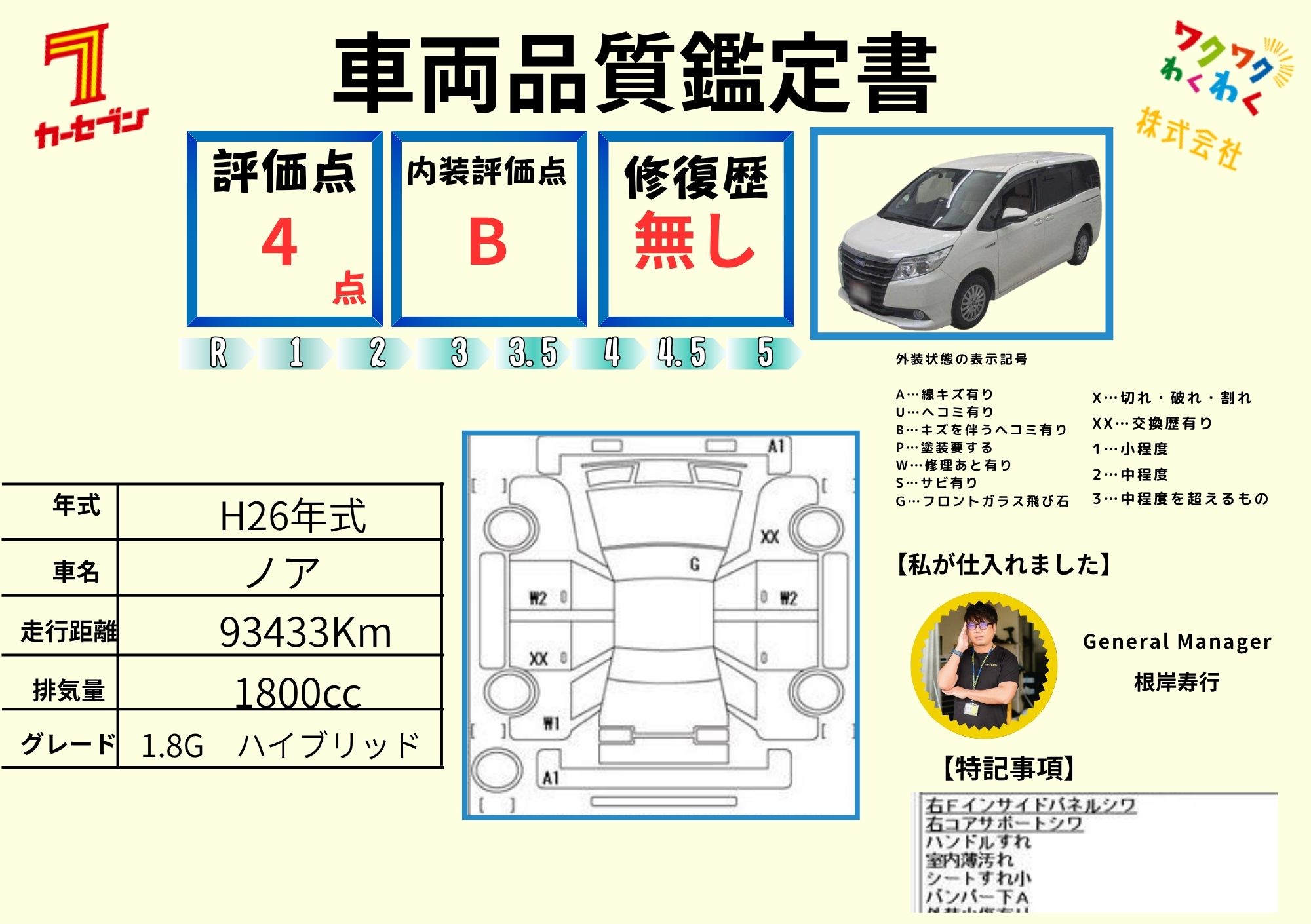 評価書 4.0点 修復歴無