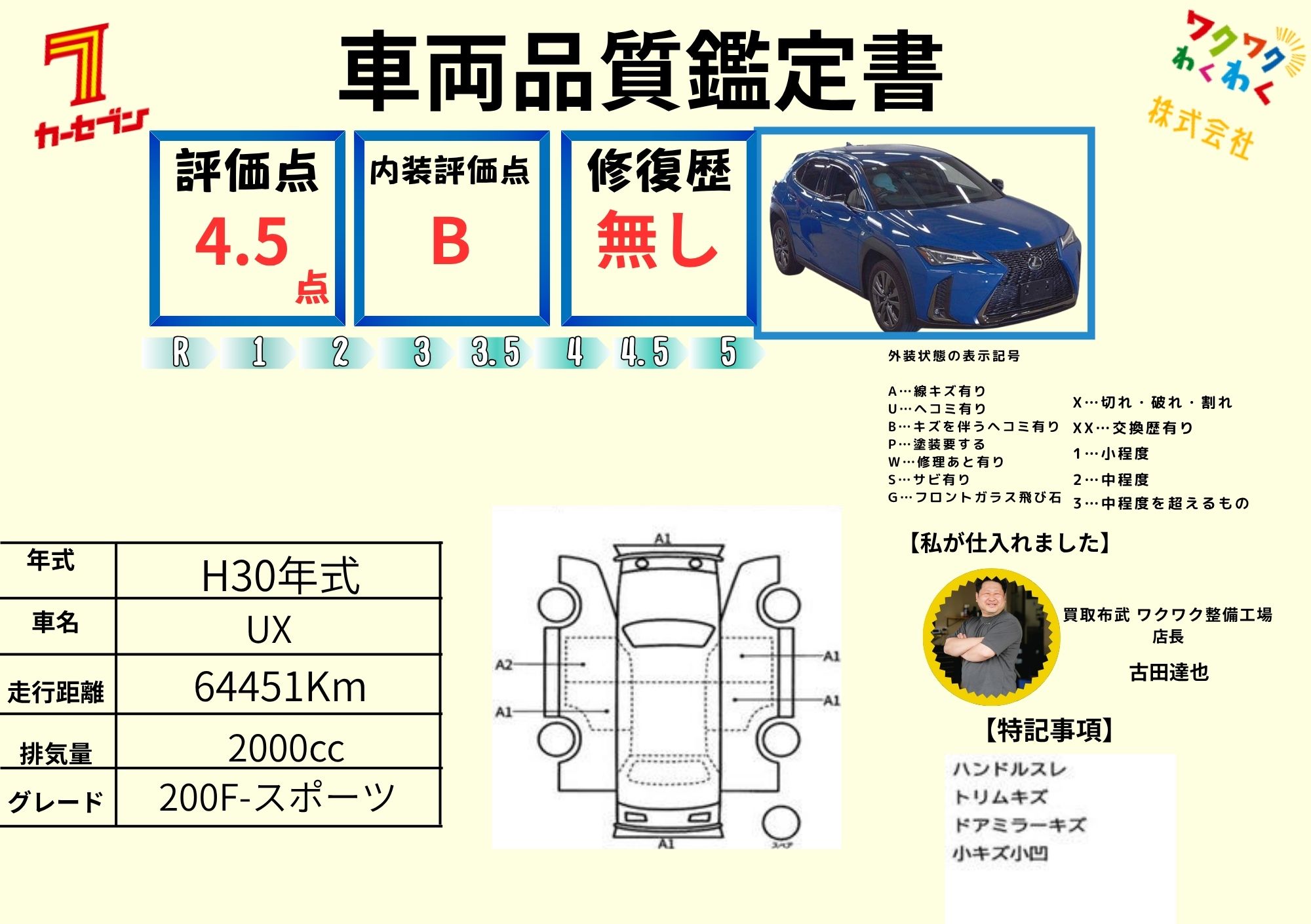 評価書 4.5点 修復歴無