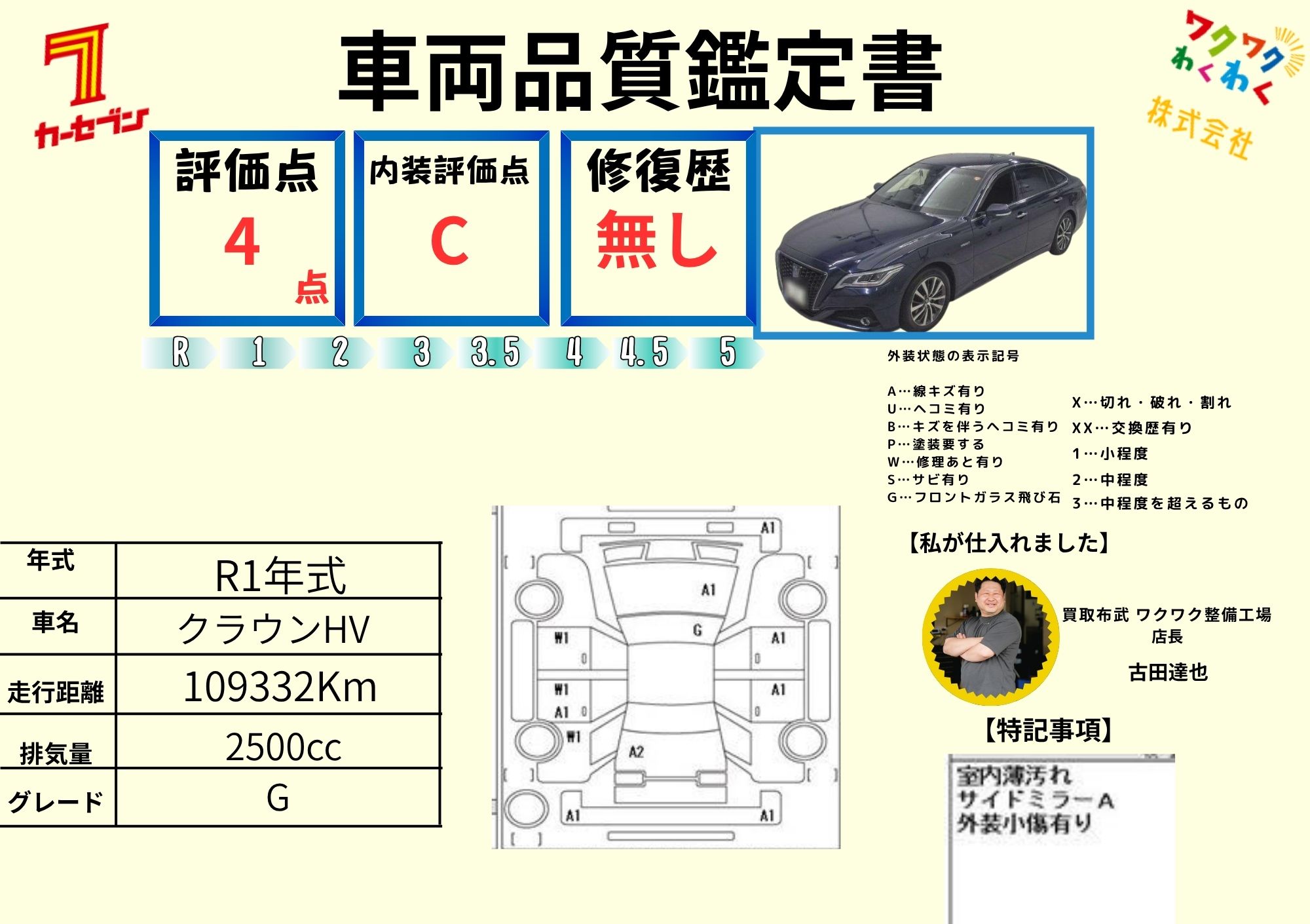 評価書 4.0点 修復歴無