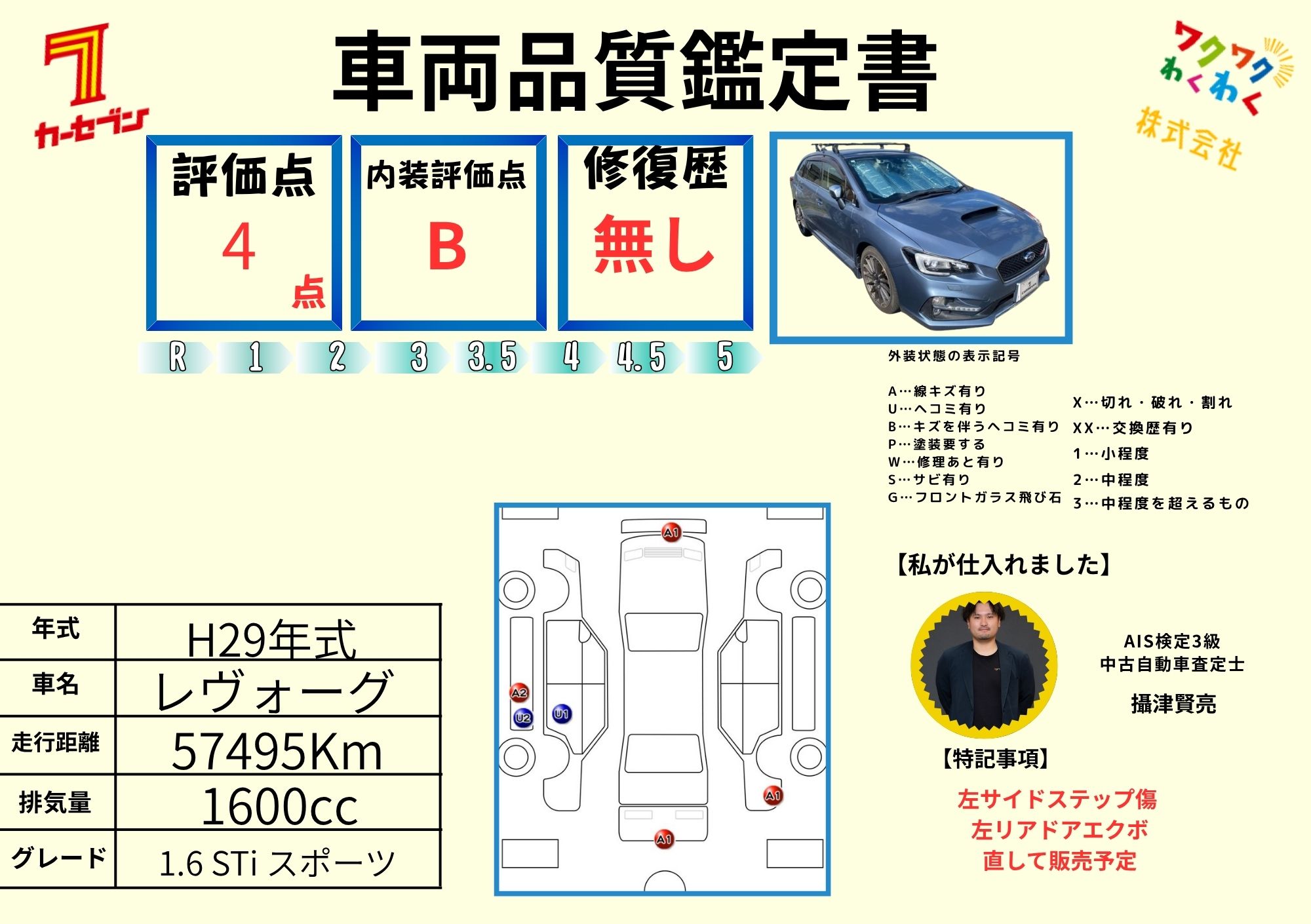評価書（4.0点／修復歴無）