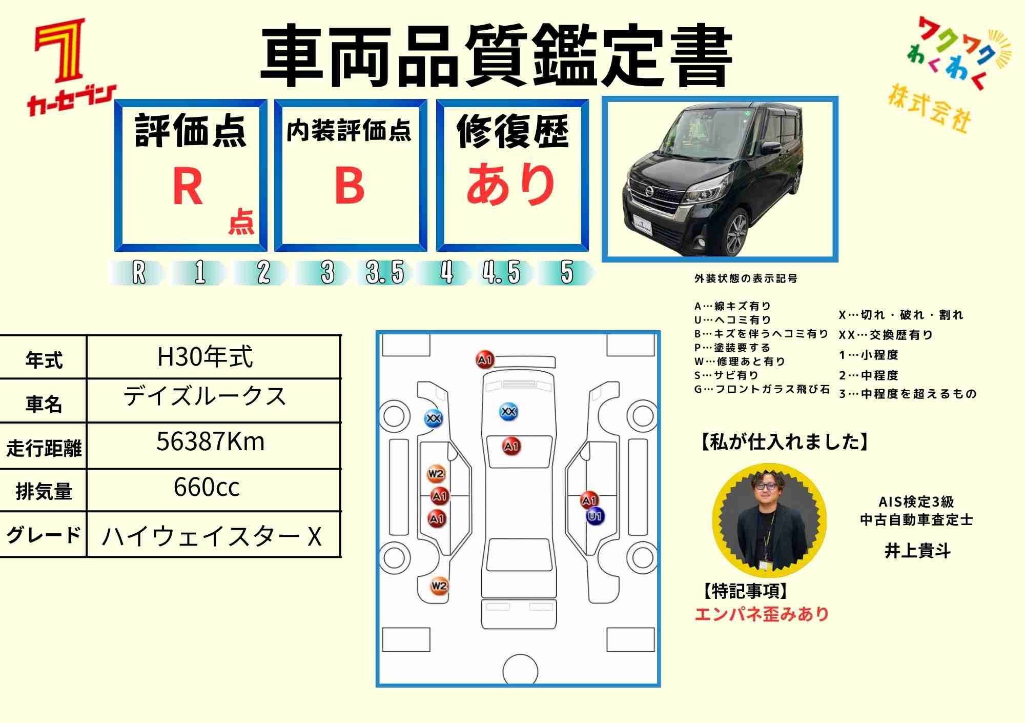 評価書（4.0点／修復歴無）