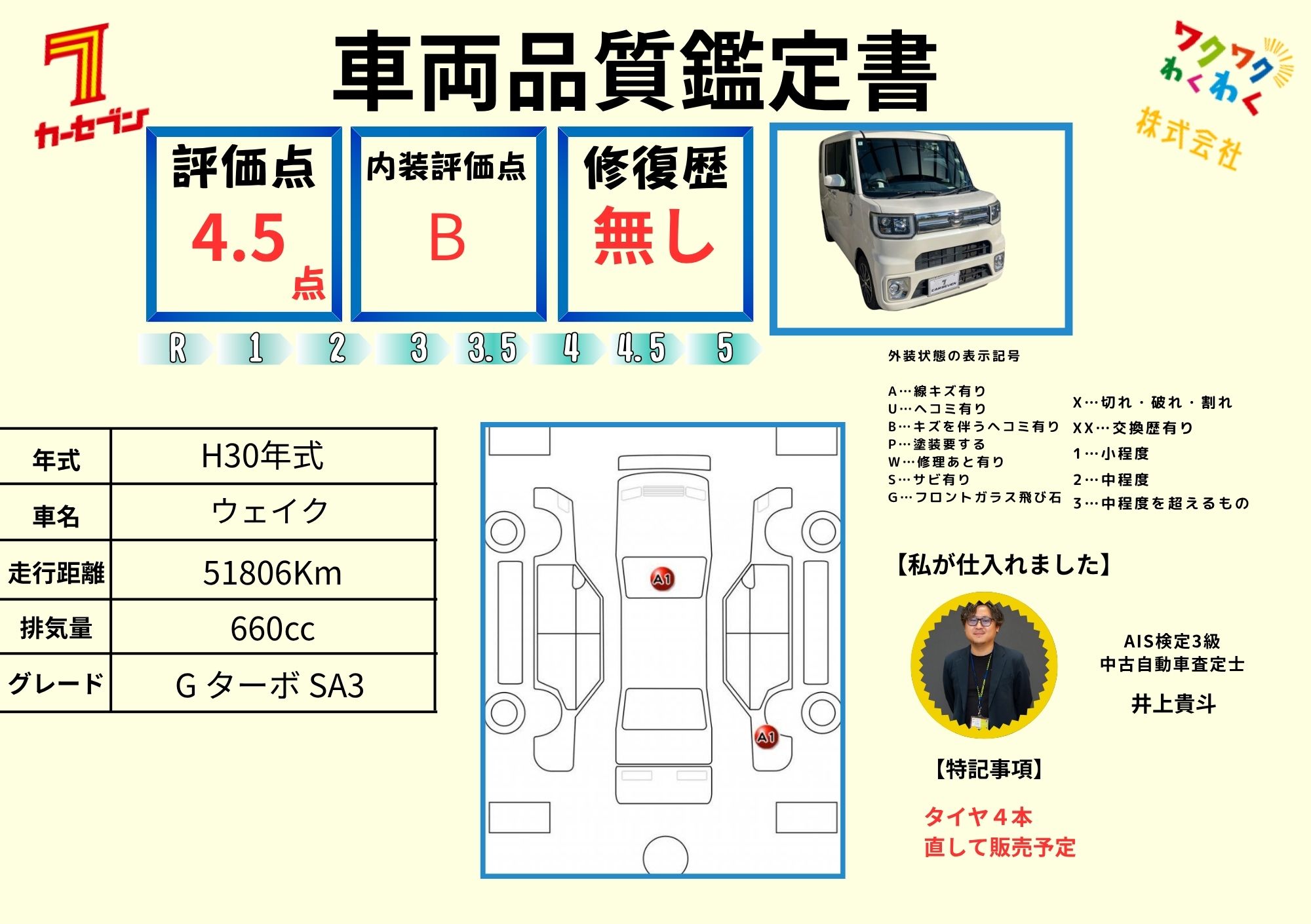 評価書（4.0点／修復歴無）