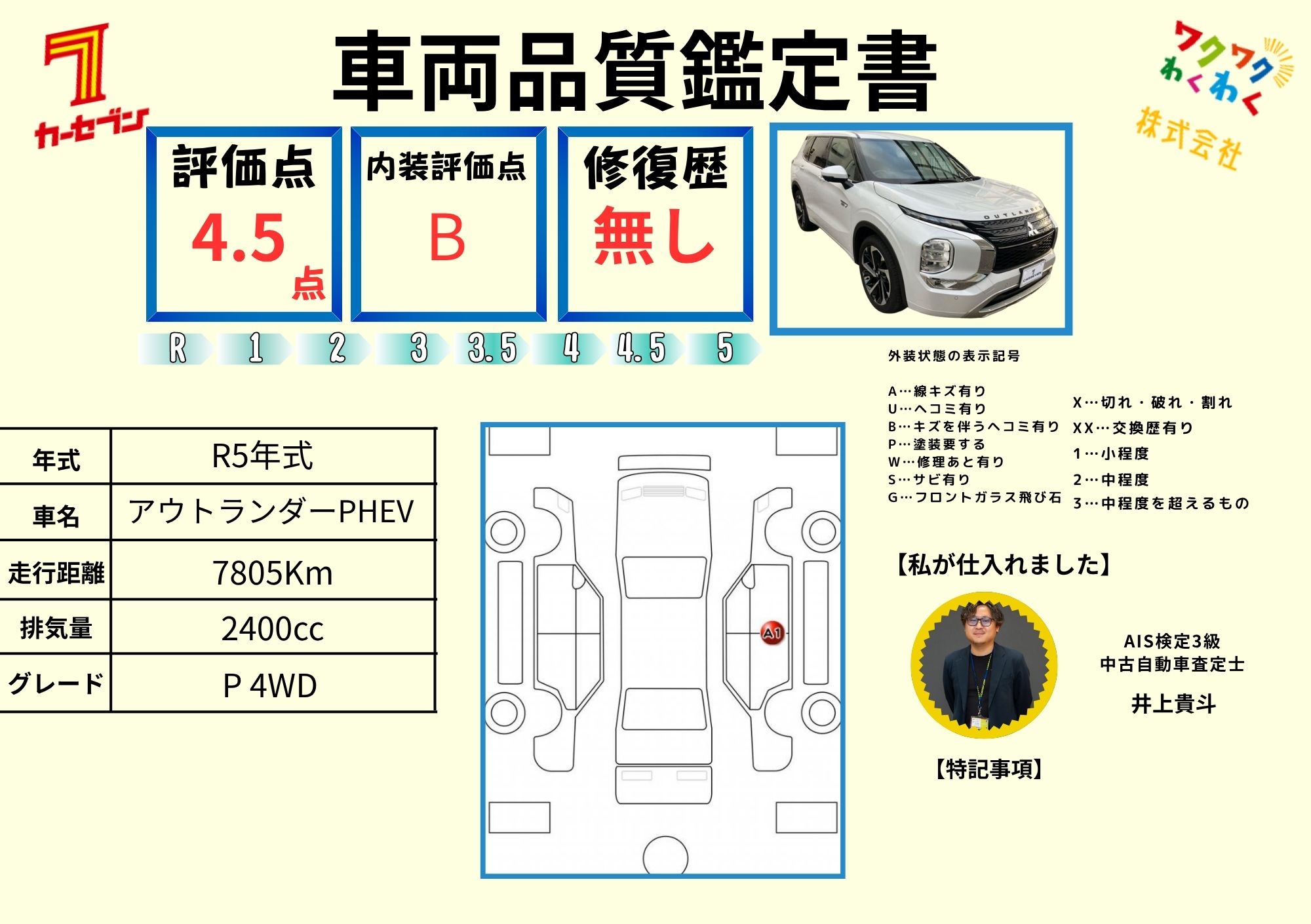 評価書（4.0点／修復歴無）