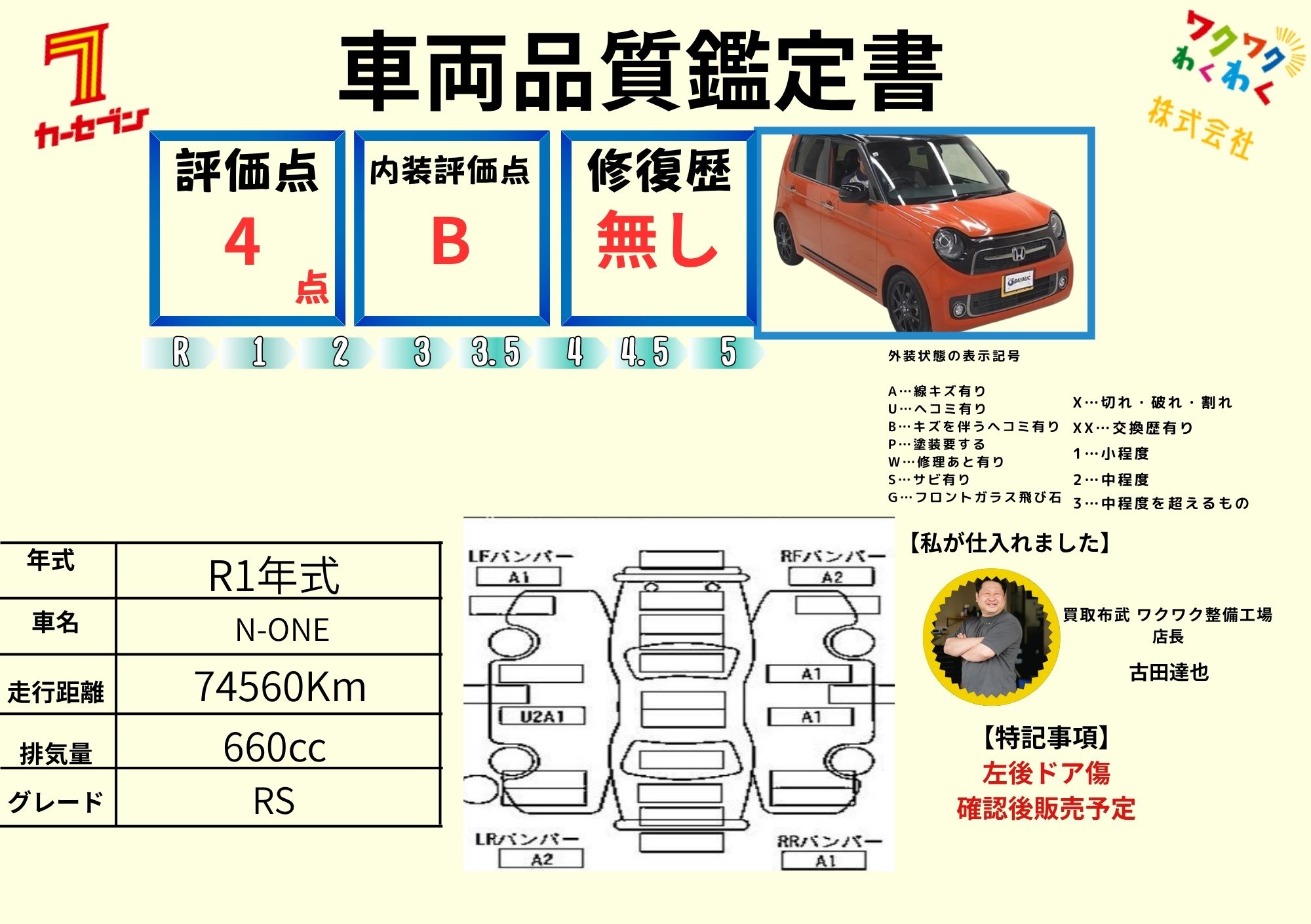 評価書（4.0点／修復歴無）