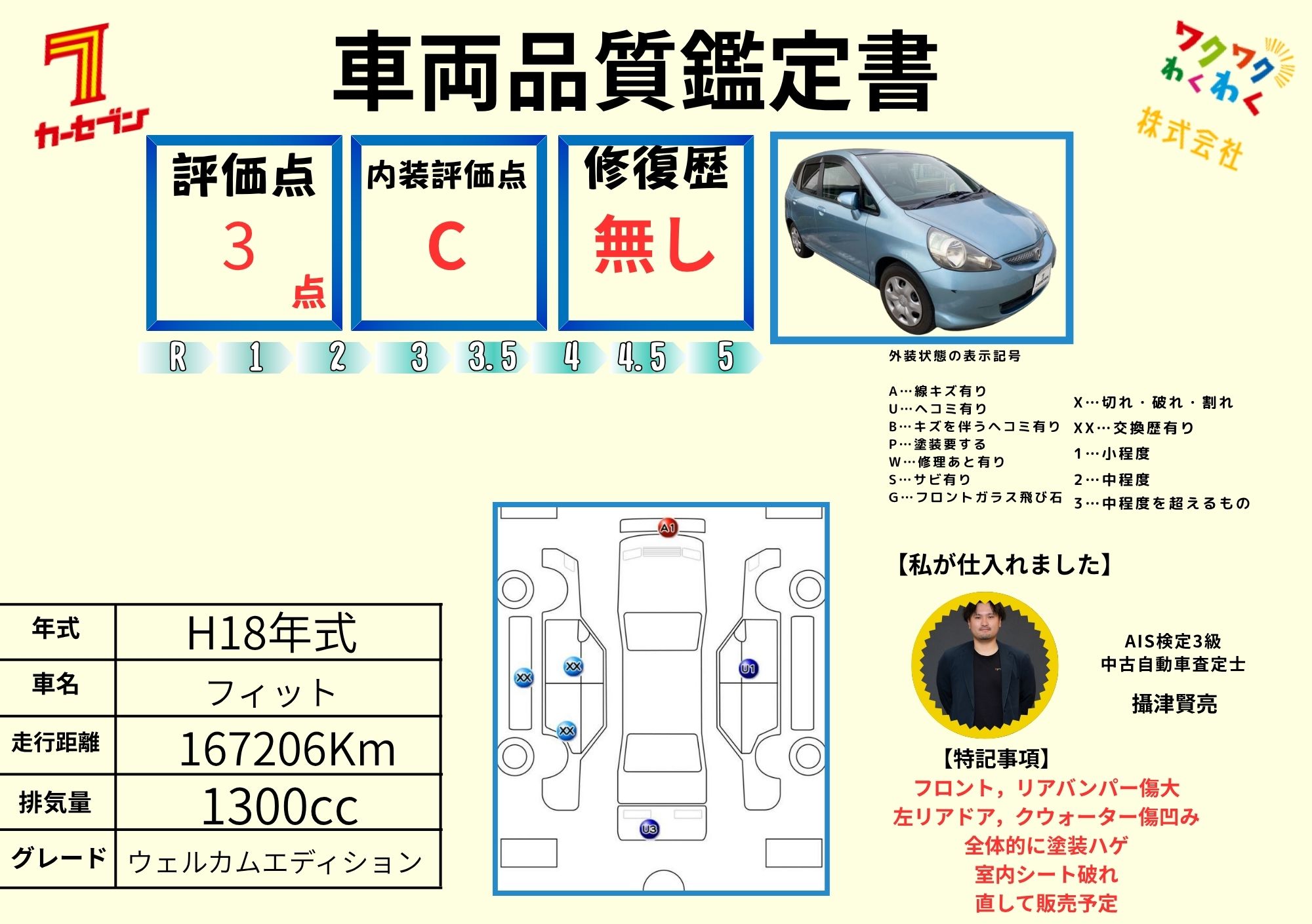 評価書（4.0点／修復歴無）