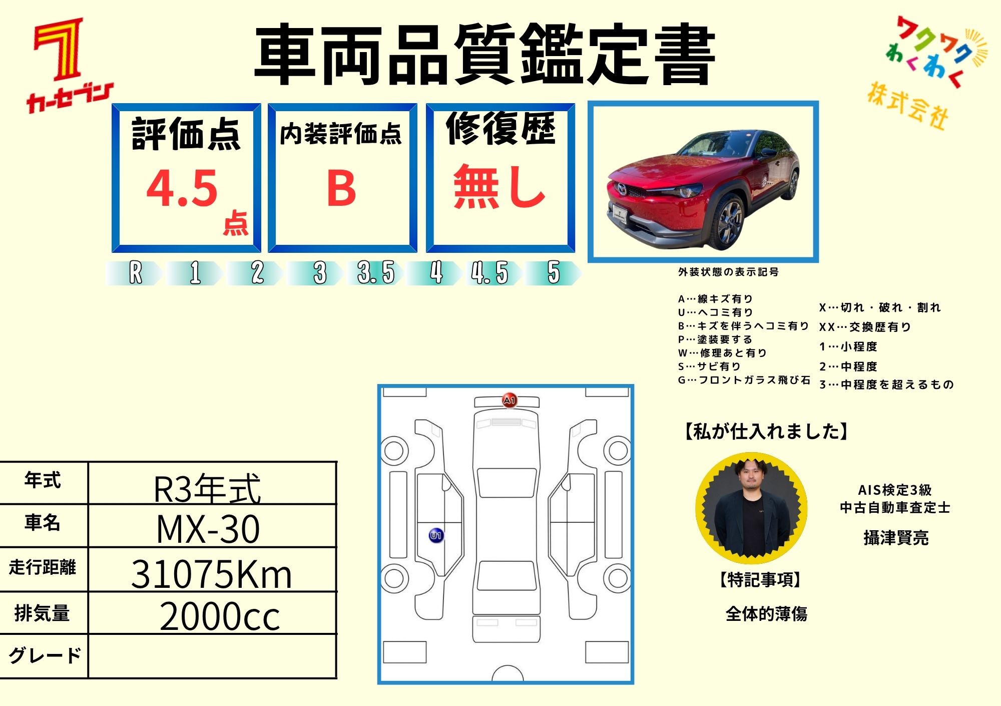 評価書4.5点 修復歴無