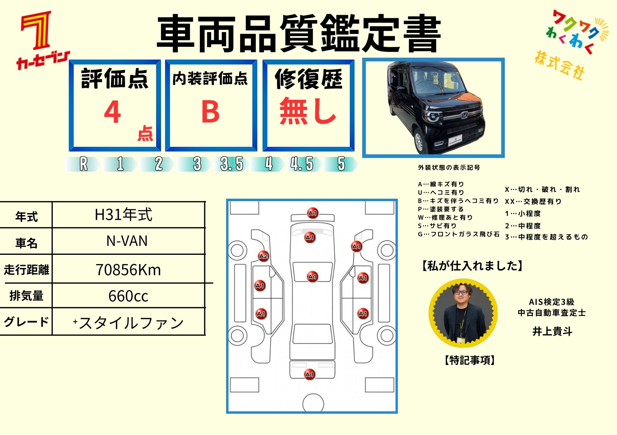 評価書（4.0点／修復歴無）