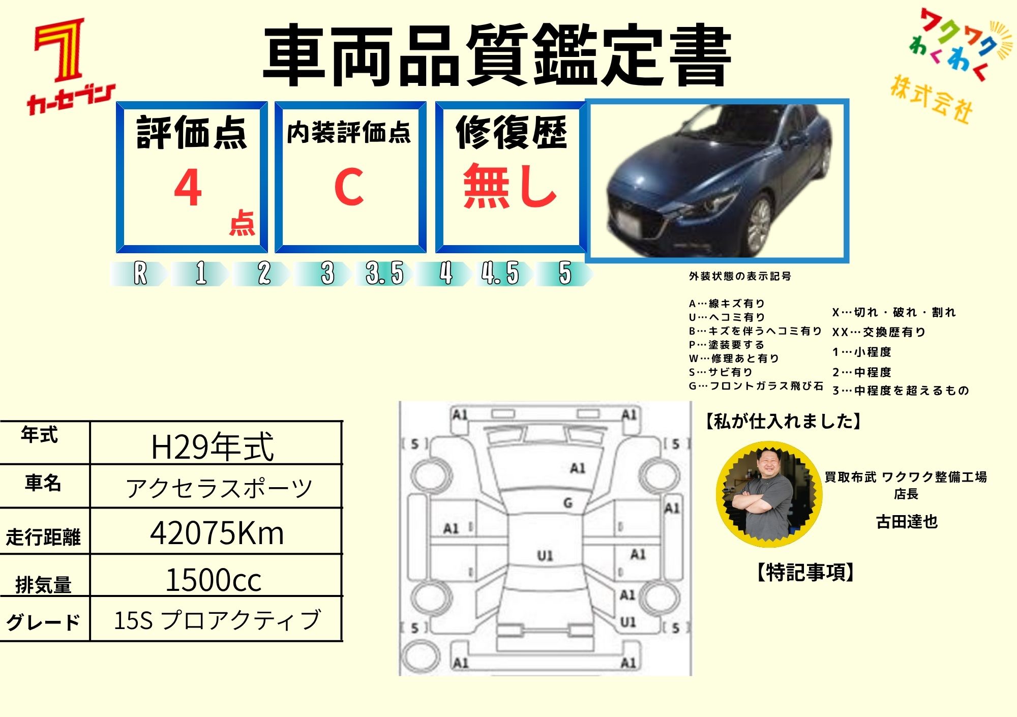 評価書（4.0点／修復歴無）