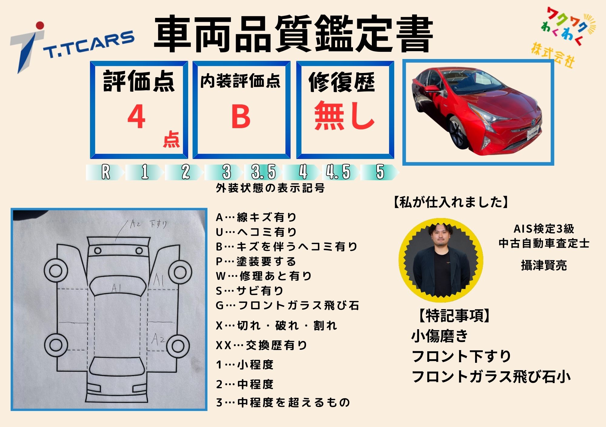 評価書（4点・修復歴なし）